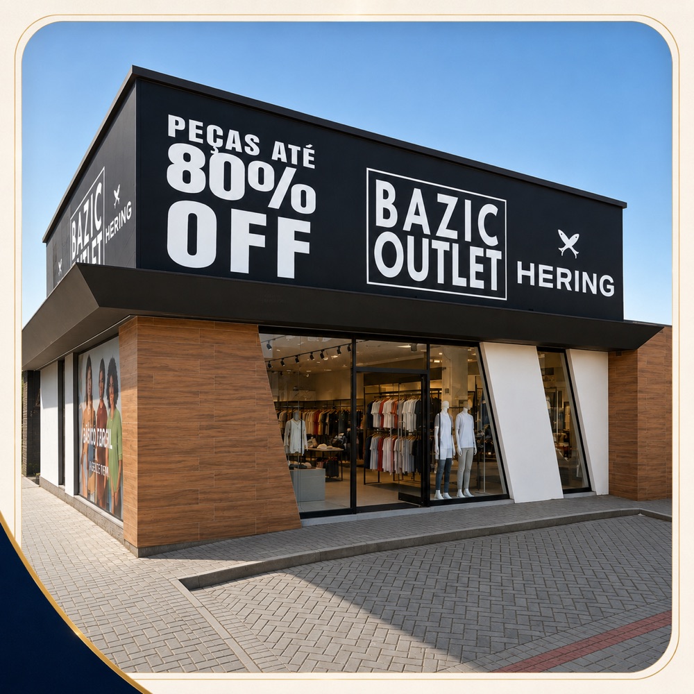 Fachada da loja BAZIC Outlet em Laguna, no Centro